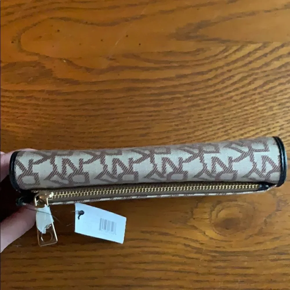DKNY Jacquard Wallet Brown Tan